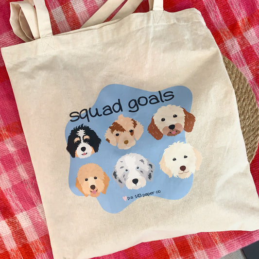 Squad Goals Doodle Tote Bag