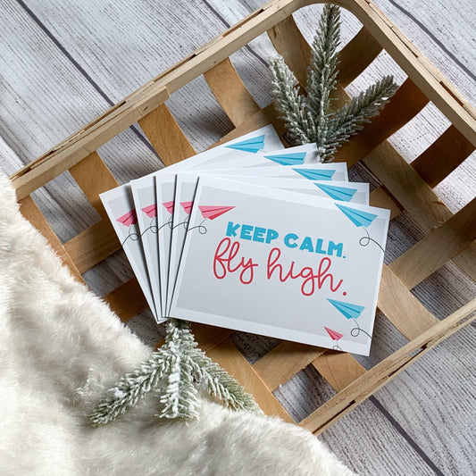Keep Calm & Fly High Flat Notecard Set