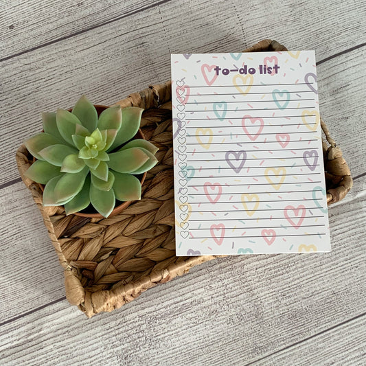 Graffiti Hearts To-Do List Notepad