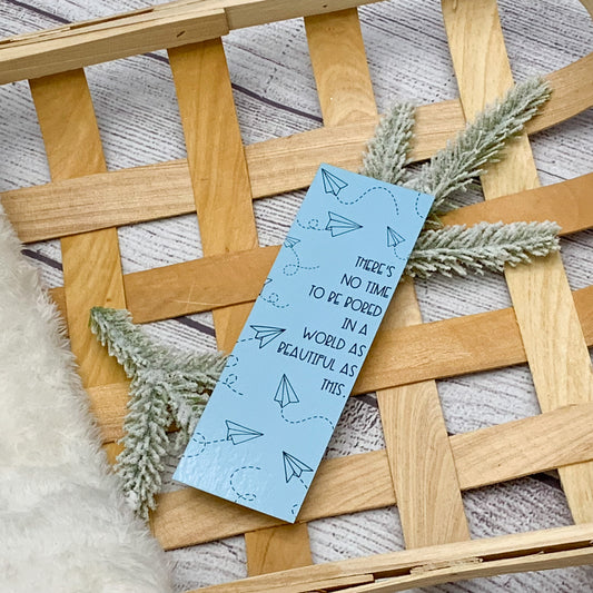 Adventure Paper Airplane Bookmark