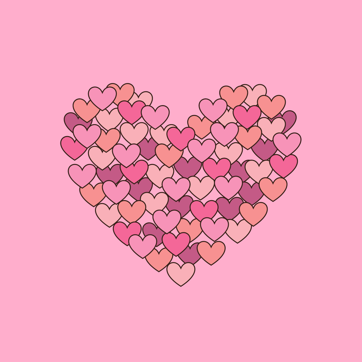 4in x 4in Pink Piano Heart Sticker