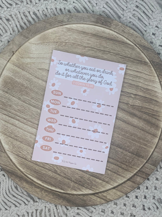Magnetic Faith Meal Plan Notepad