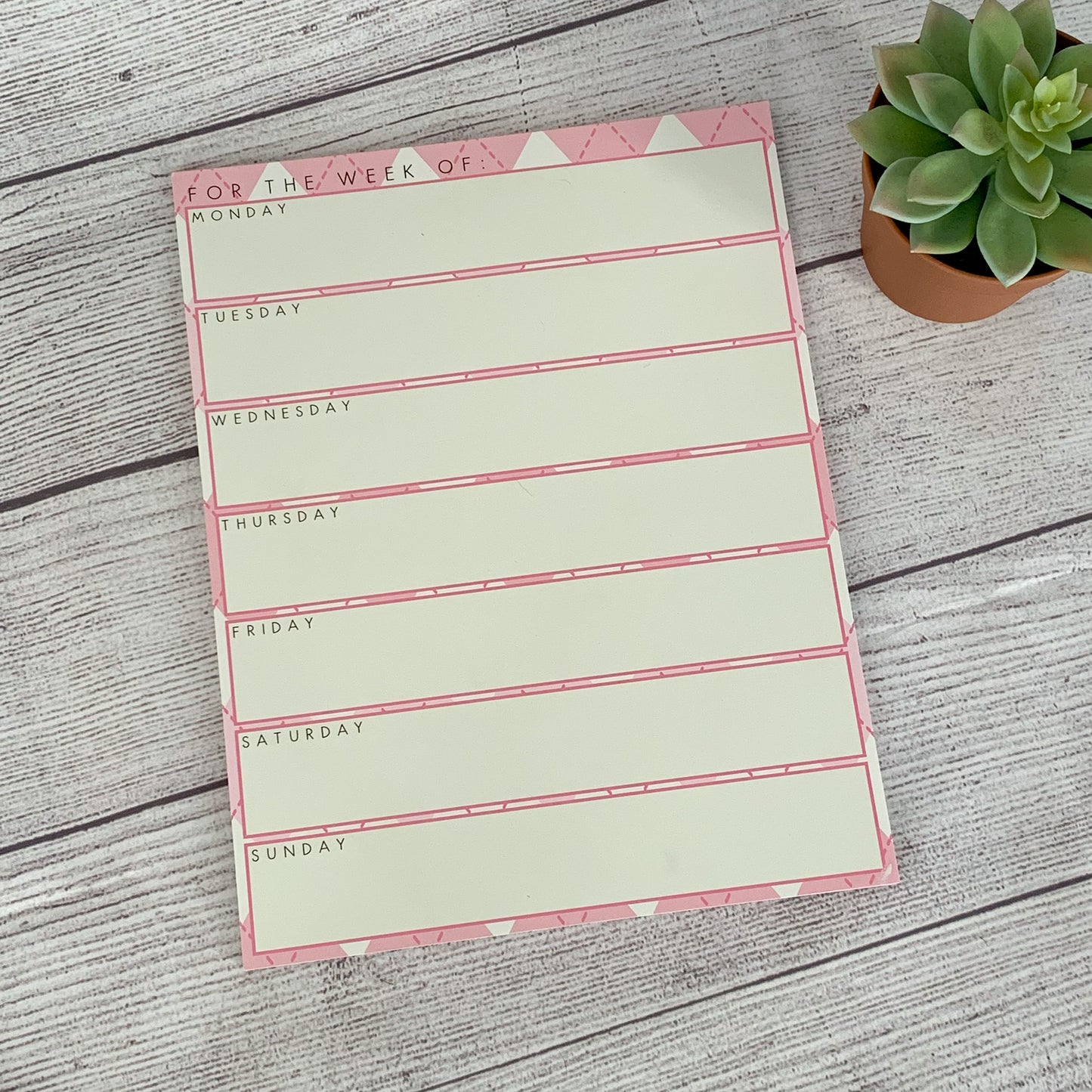 Preppy Argyle Weekly Planner Large Notepad