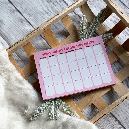 Pink Weekly Meal Planning Notepad